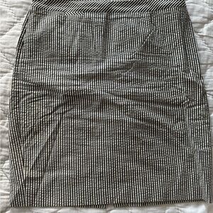 J. Crew Black and White Striped Pencil Skirt